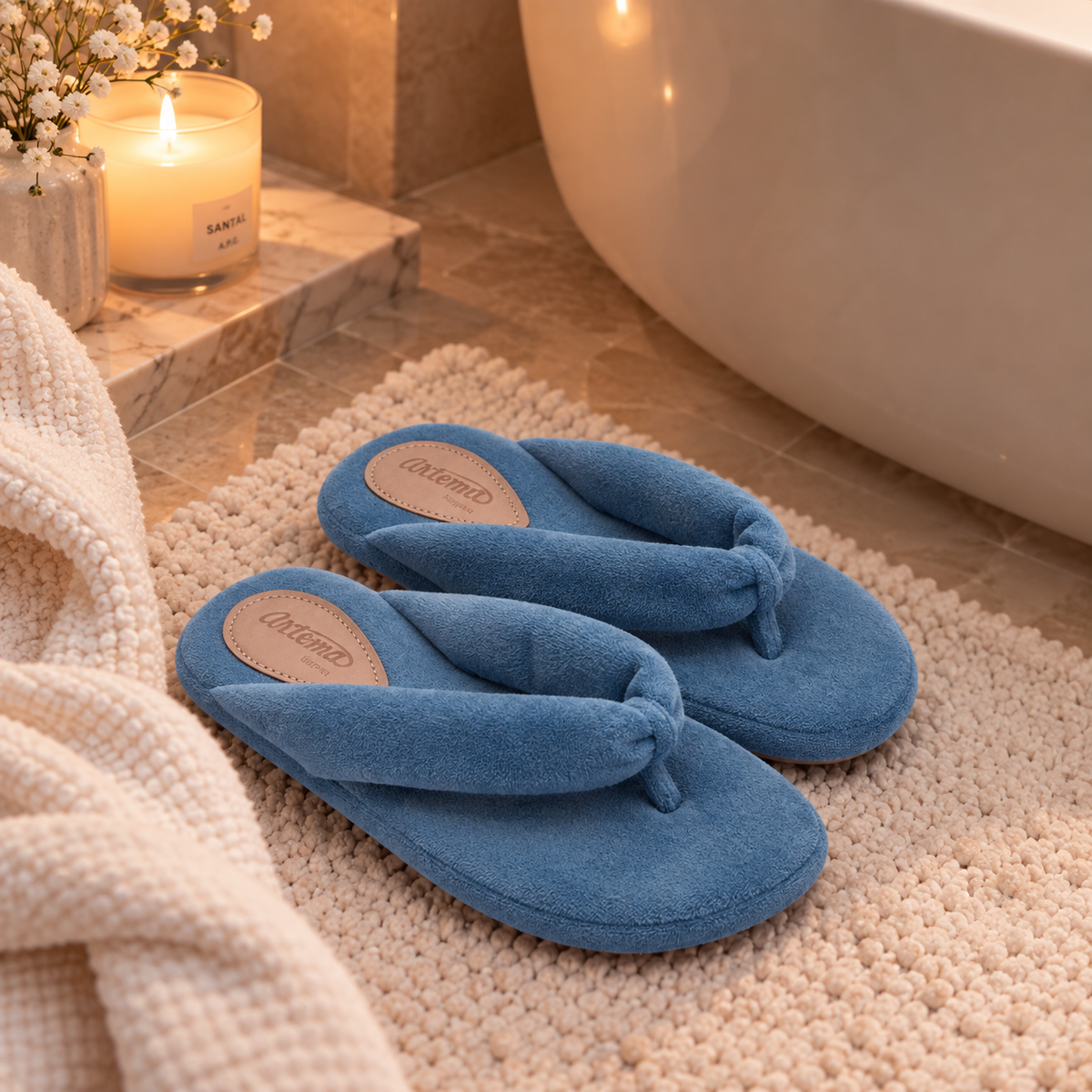 Pantufa Francesca plush azul Artema