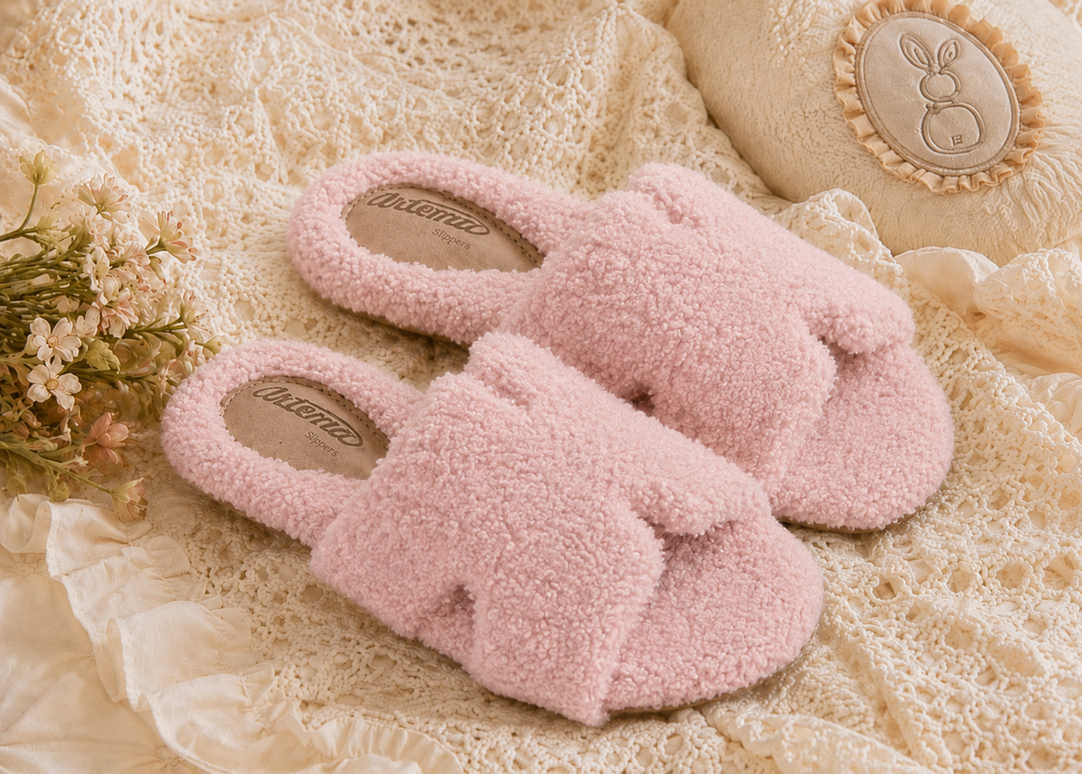 Pantufa Alice rosa bebe felpudo Artema