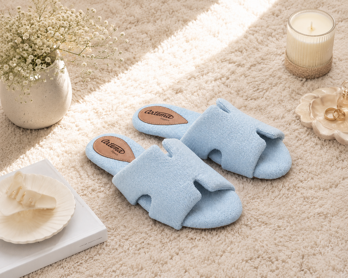 Pantufa Amanda Azul bebe texturizado Artema