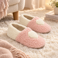 Pantufa Sapatilha Bela rosa coração felpuda Artema
