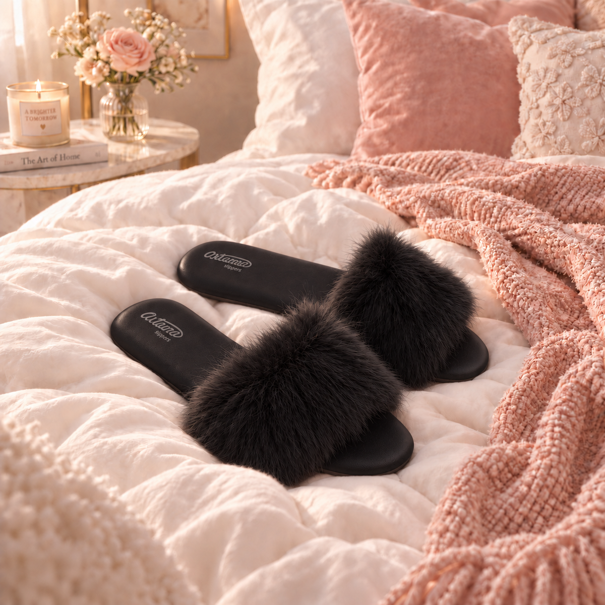Pantufa Slip On Felpuda Isadora Preto