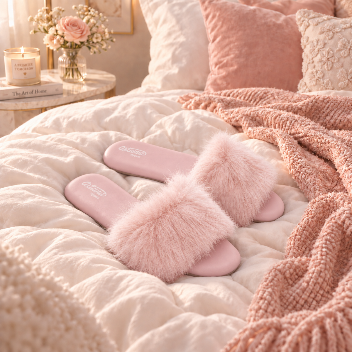 Pantufa Slip On Felpuda Isadora Rosa Bebe