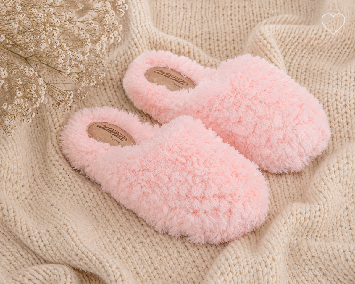 Pantufa Nina rosa felpuda